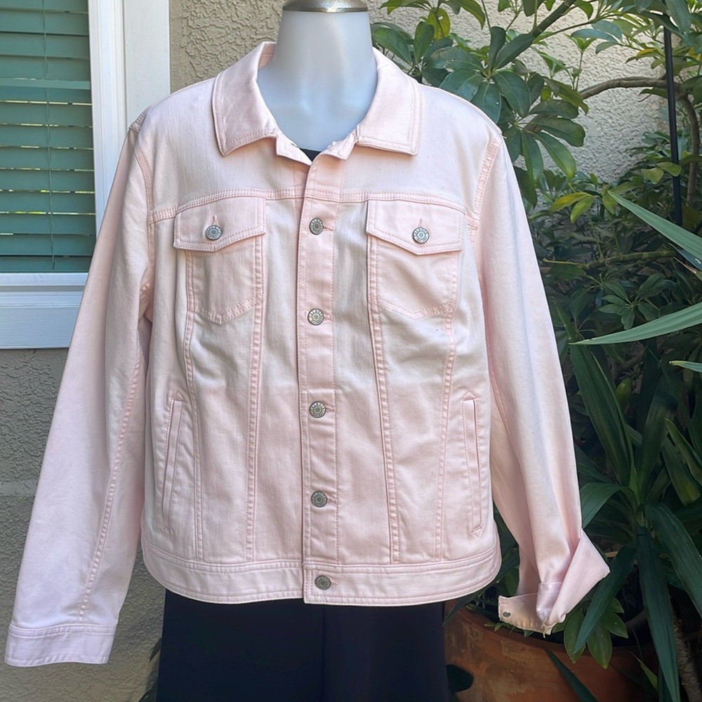 New vintage baby pink Talbots jean jacket